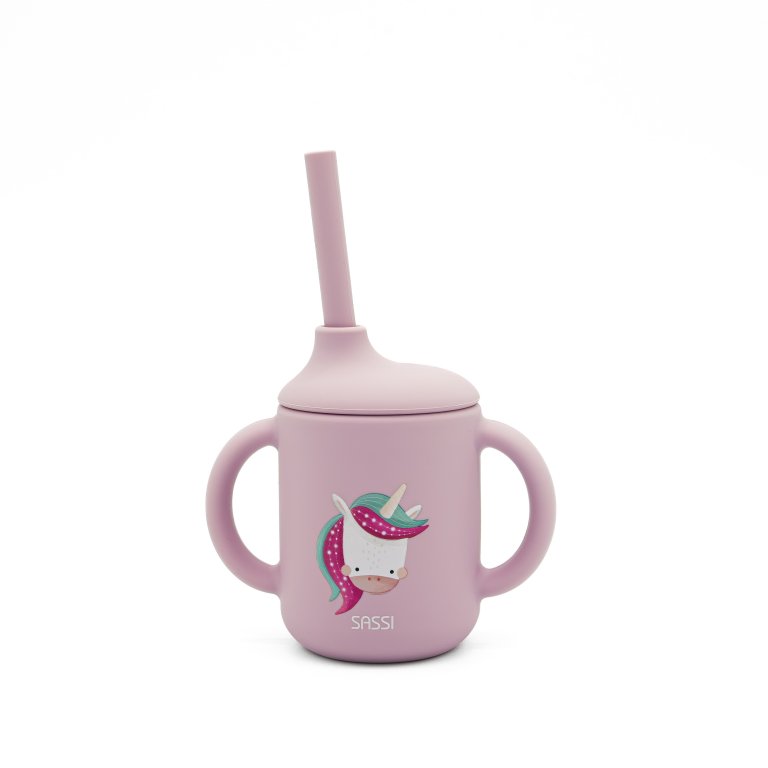 Tasse d'apprentissage en silicone - Sparkly la licorne