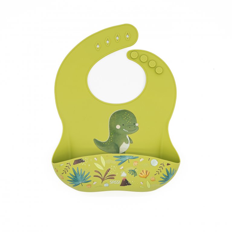 Bavoir en silicone - Cracky le dinosaure