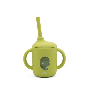 Tasse d'apprentissage en silicone - Cracky le dinosaure