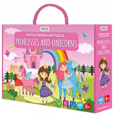 Fantasy book and puzzle - Princesses and Unicorns